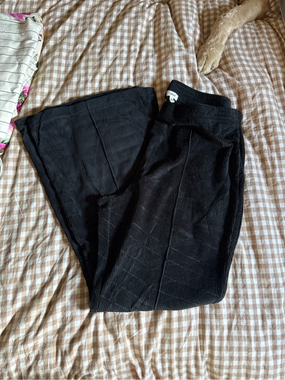 aerie Black Corduroy Boot Cut Pants
